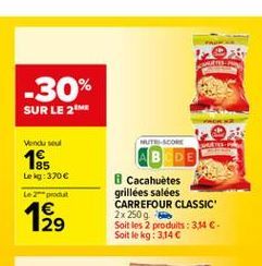 cacahuètes grillées Carrefour