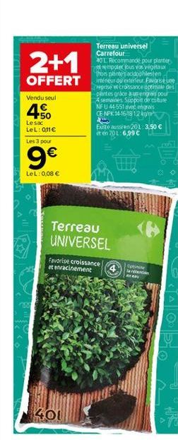 terreau universel Carrefour