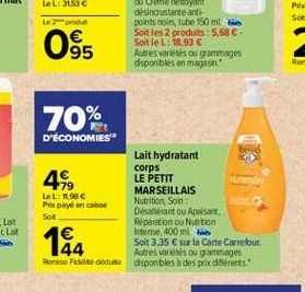 lait hydratant Le petit marseillais