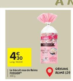DOSSIER  BISCUIT ROSE  ASSO    Le 14.30  Le biscuit rose de Reims FOSSIER 300g  ORIGINE REIMS (51)