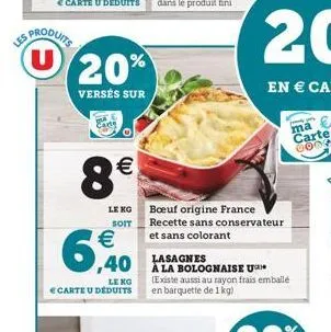 u  20%  ma  carte 000  8