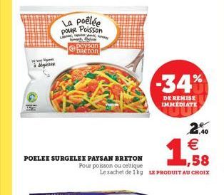 La poêlée  pour  Poisson  pson  BRETON  ???? ?  -34%  DE REMISE IMMEDIATE  2.   POELEE SURGELEE PAYSAN BRETON ,58  Pour poisson ou celtique  Le sachet de 1 kg LE PRODUIT AU CHOIX