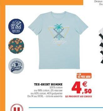 GRUP THE X3  "Roces  I PRO MINI TEE-SHIRT HOMME   100% coton ou 98% coton, 2% viscose ou 60% coton, 40% polyester Du Mau XXXL colors assortis LE PRODUIT AU CHOIX  4.60