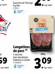 Bali  Large da por  Langotines de porc 3 tranches Sans phosphates Elaborée en Sarthe  3.09  dalt