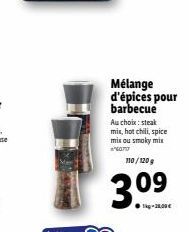 Mélange d'épices pour barbecue Au choix : Steak mix, hot chili, spice mix ou smoky mis GOTO  H0 / 1206  3.09