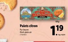 LE PALETE LASTERE PULLAR  1250  Palets citron  Pur beure Guls plein air 5642  7.19