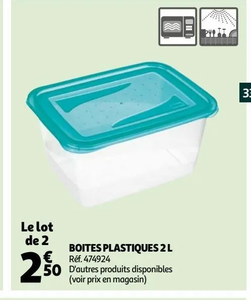boites plastiques 2 l