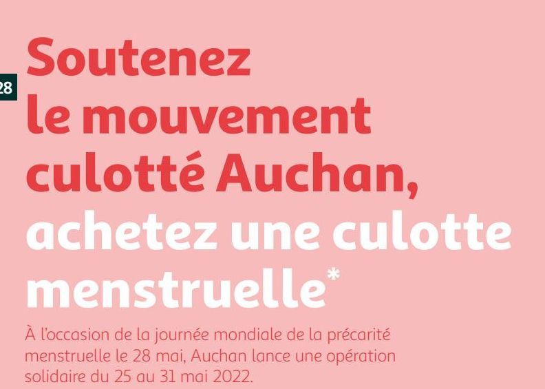 Soutenez le mouvement culotté Auchan, achetez une culotte menstruelle