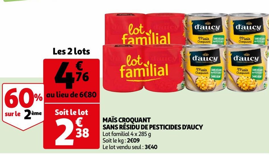 MAÏS CROQUANT SANS RÉSIDU DE PESTICIDES D'AUCY