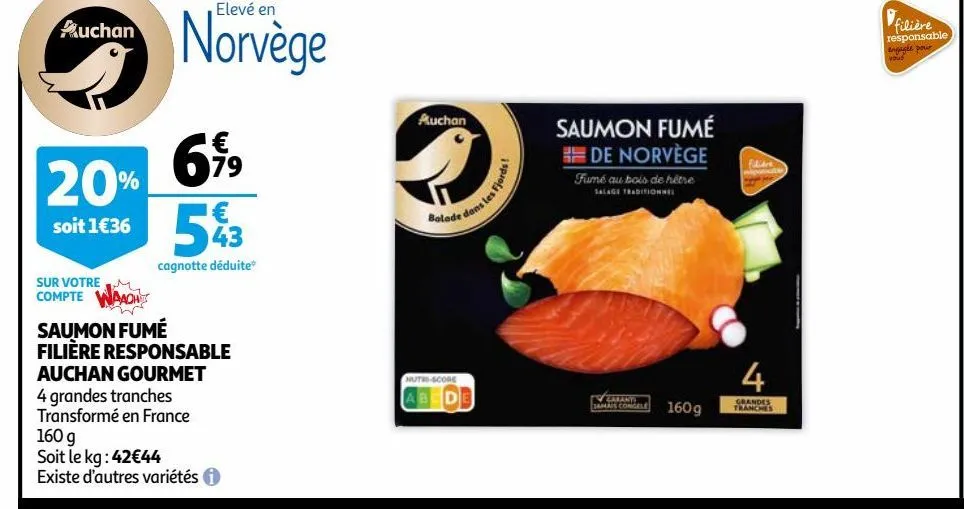saumon fumé filière responsable auchan gourmet
