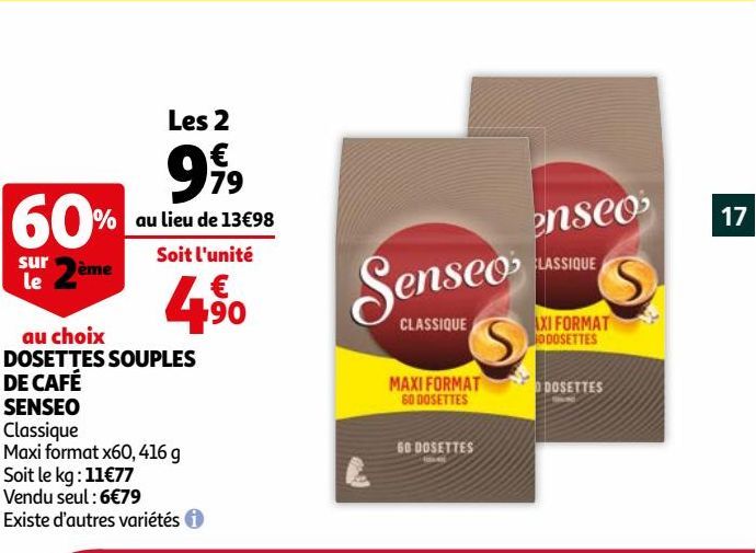 DOSETTES SOUPLES DE CAFÉ SENSEO