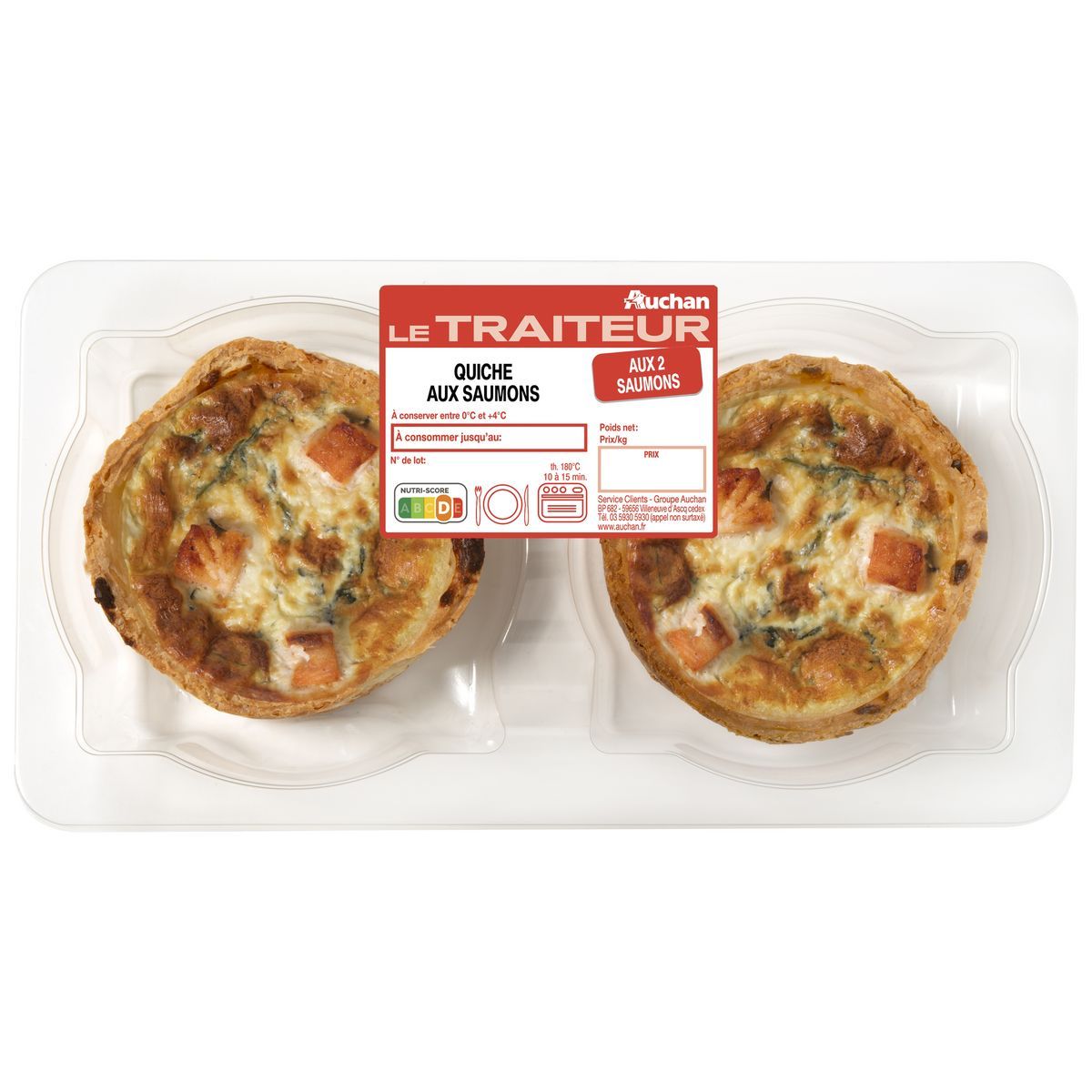 2 QUICHES INDIVIDUELLES AUCHAN LE TRAITEUR