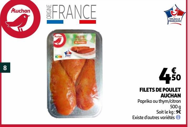 FILETS DE POULET AUCHAN