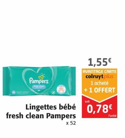 Lingettes bébés fresh clean Pampers