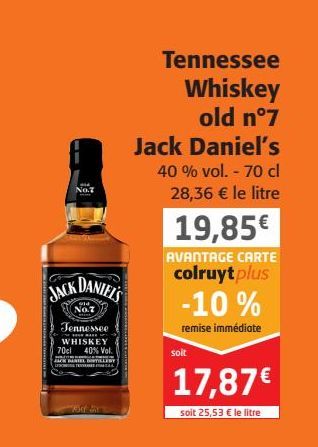 Tennessee Whiskey old n°7 Jack Daniel's
