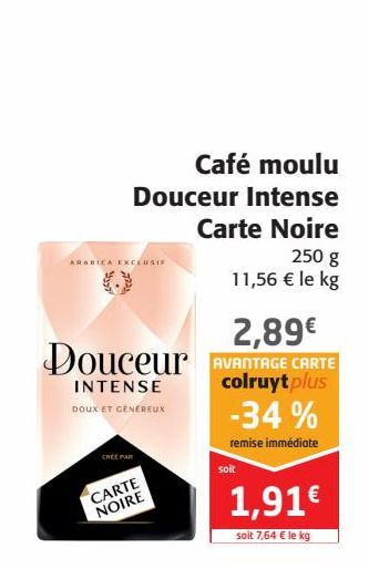Café moulu Douceur Intense carte Carte Noire