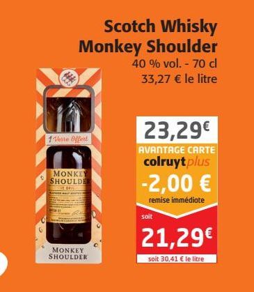 Scotch whisky Monkey Shoulder