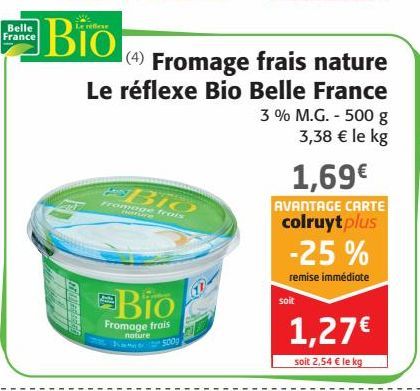 Fromage frais nature le reflexe Bio Belle France