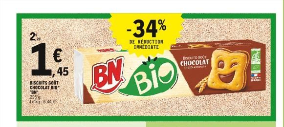 2  1  BISCUITS GOUT CHOCOLAT BIO "BN"  225 Le kg 6,44     45  BISCUITS GOUT CHOCOLAT  CHOCOLADE  FRANCE