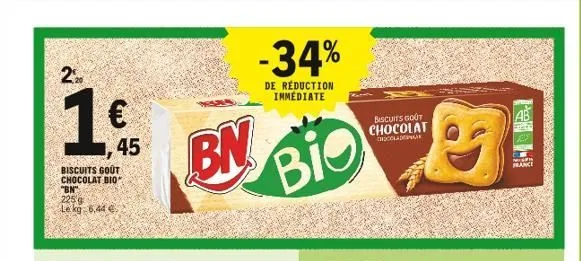 2  1  biscuits gout chocolat bio "bn"  225 le kg 6,44     45  biscuits gout chocolat  chocolade  france