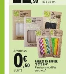 docente  station  à partir de  0.0    ,50  l'unité  panooru hoftank  144 patien  pailles en papier "côté bio" plusieurs modèles au choix