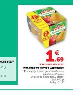 2 Ros  POTS OFFERTS  ANDROS Pomme Pore