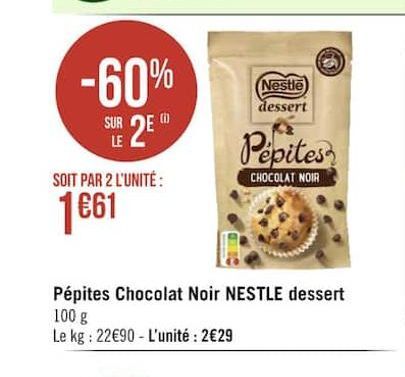 Pepites chocolat noir Nestlé dessert