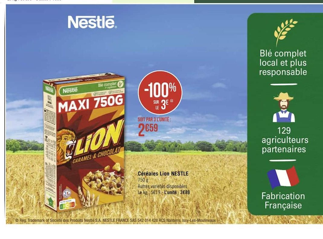 céréales lion Nestlé