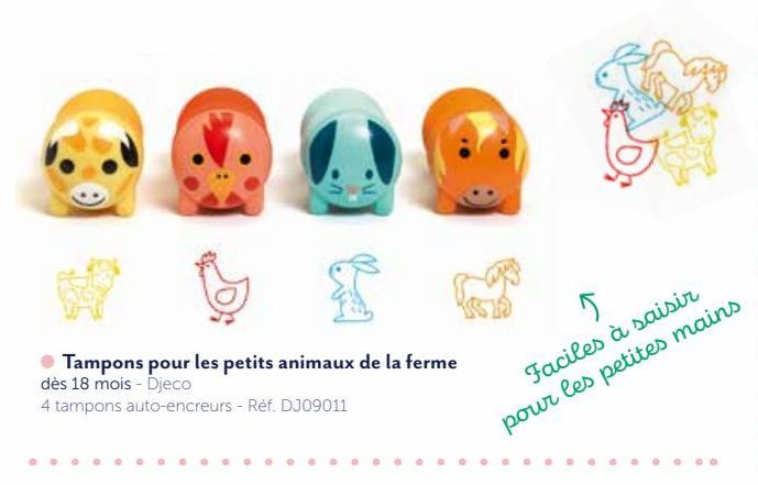 TAMPONS POUR LES PETITS ANIMAUX DE LA FERME DJECO