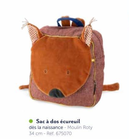 SAC A DOS ECUREUIL POMME DES BOIS MOULIN ROTY