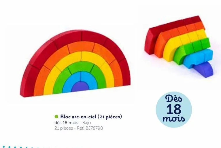 blocs arc en ciel 21 pcs bajo