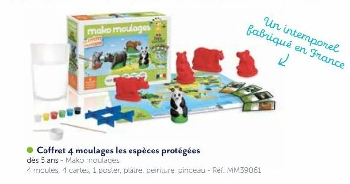 coffret 4 moulages les especes protegees - mako moulages