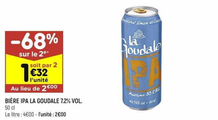 bière ipa la Goudale 7.2% vol