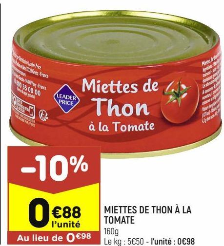 miettes de thon à la tomate