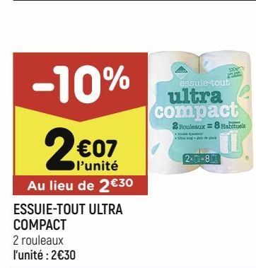 essuie tout ultra compact