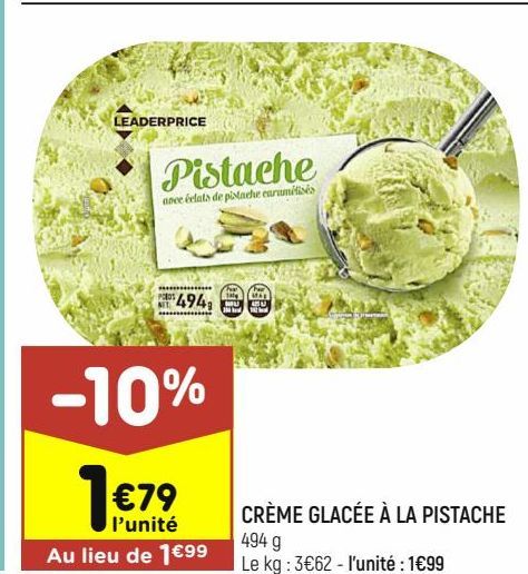 crème glacée à la pistache