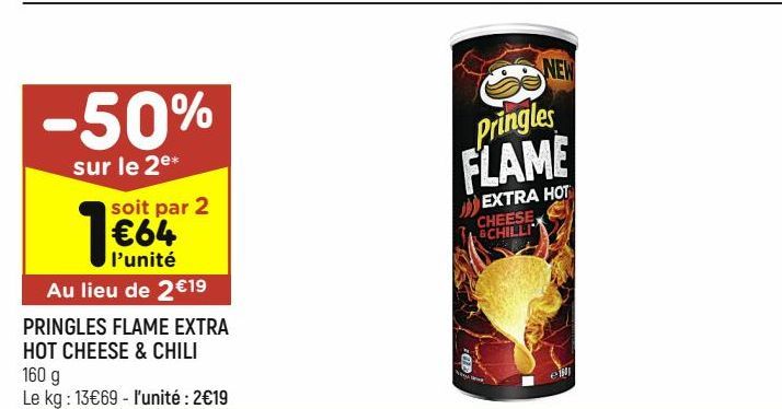 Pringles flame extra hot cheese & chili