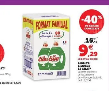 format fa  won  format familial  lot de 2x 80 40 lavages lavages  chai chat  tamar  bicarbonate