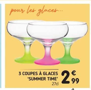 3 coupes a glaces summer time