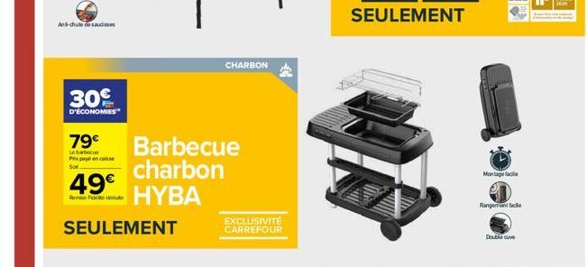 Barbecue charbon HYBA  EXCLUSIVITE CARREFOUR