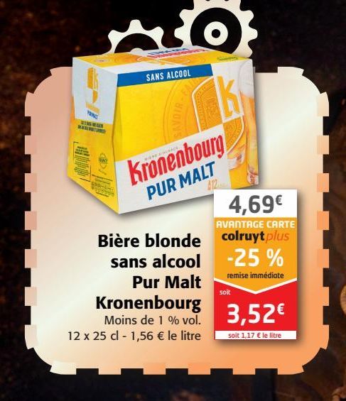 Bière blonde sas alcool pur Malt kronenbourg