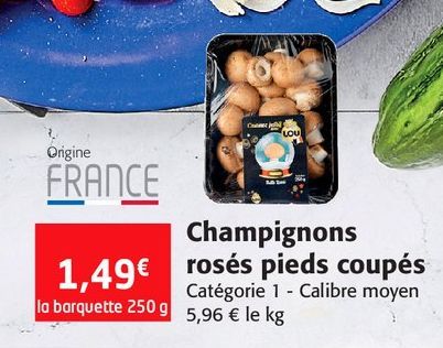 CHAMPIGNONS ROSES PIEDS COUPES