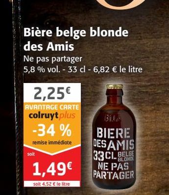 Bière belge blonde des Amis