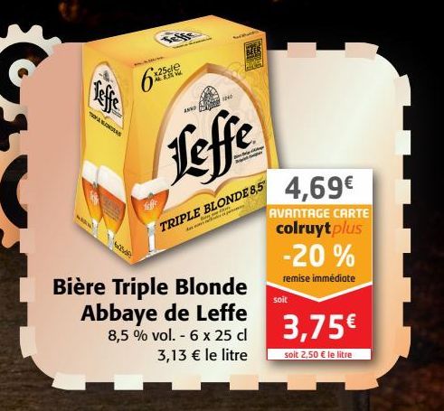 Bière Triple Blonde Abbaye e Leffe