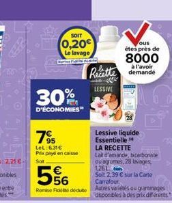 SOIT  0,20  Le lavage  ous  êtes près de  8000  à l'avoir demandé