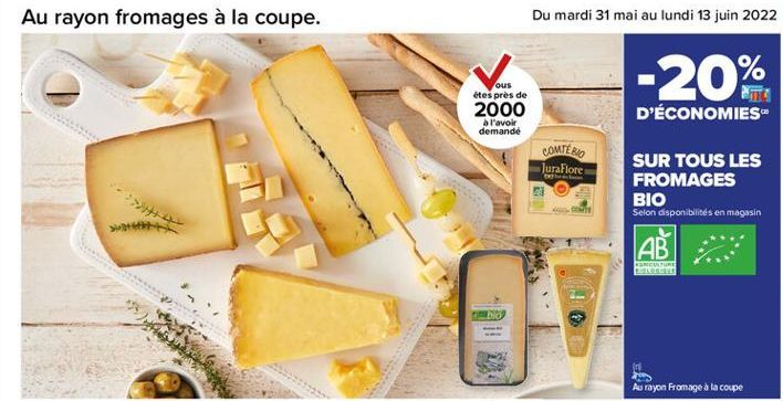 Au rayon fromages à la coupe.  ous étes près de  2000  à l'avoir demandé  bio  COMTÉBIO  JuraFlore  (
