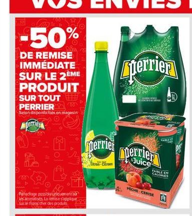 115 8  perrier Operrier  Citron-Citroen  PECHE-CERISE  O  JIONEEY  FAIBLE  F  CALEN