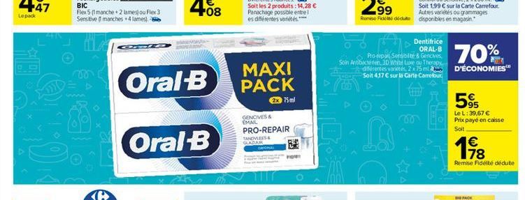 Oral-B  Oral-B  MAXI PACK  2x 75ml  GENCIVES & EMAIL PRO-REPAIR  TANDVLEES & GLABAR  RIGINAL