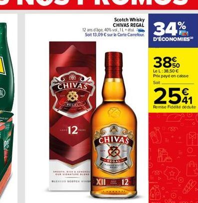 CHIVAS  -12- SHOOTH, BIH GENERO OUR SIGNATURE LOND  BLENGES SCOTCH WHIS  OL  CHIVAS  REGAL nas pe  Ho