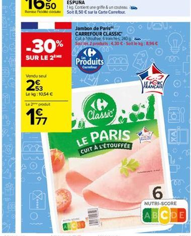 Le kg: 10,54   Le 2 produt  197  1830101 01  VEUX